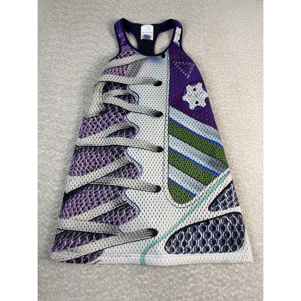 Adidas X Mary Katrantzou Dress Womens Medium Multicolor Mini Mesh Sneaker Print